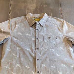 Men's Gray Patterned Button Down Shirt